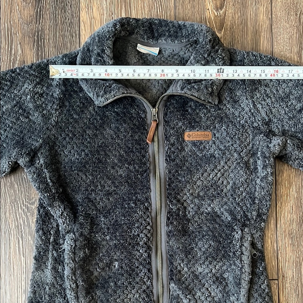 Columbia Jacket Women’s Charcoal Gray Fuzzy Full Zip Athleisure, Size Medium - Picture 11 of 14